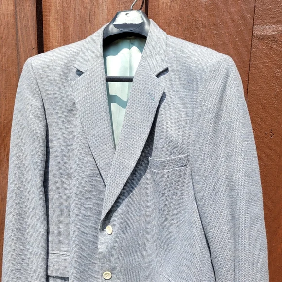 Men's Vtg Sportcoat Blazer Blue Tweed Garrison Park - Picture 3 of 9